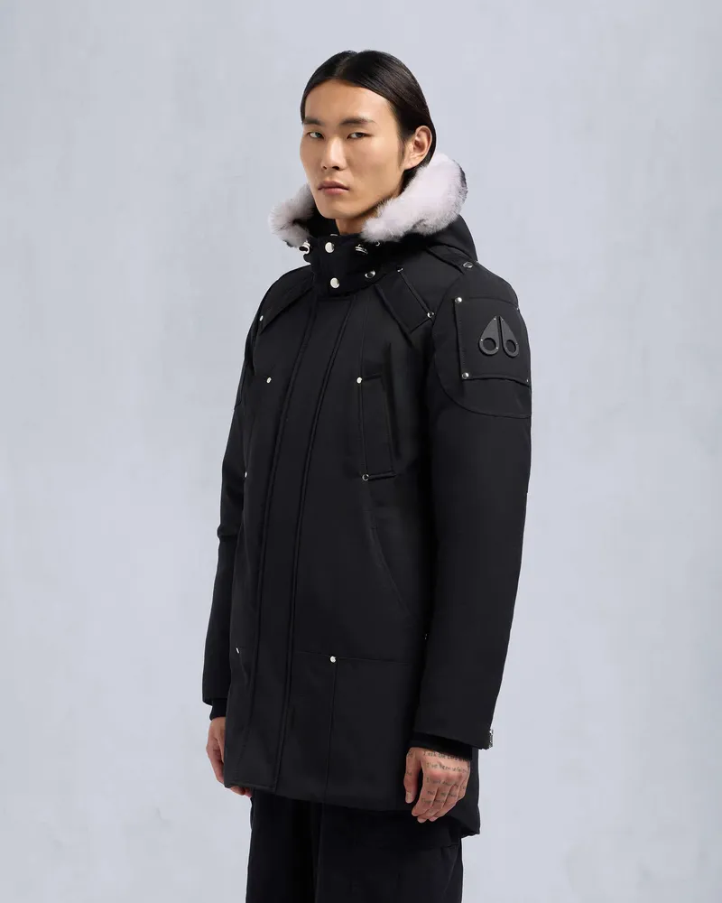 Moose Knuckles ORIGINAL STIRLING PARKA SHEARLING-Schwarz / Naturfarbenes Shearling