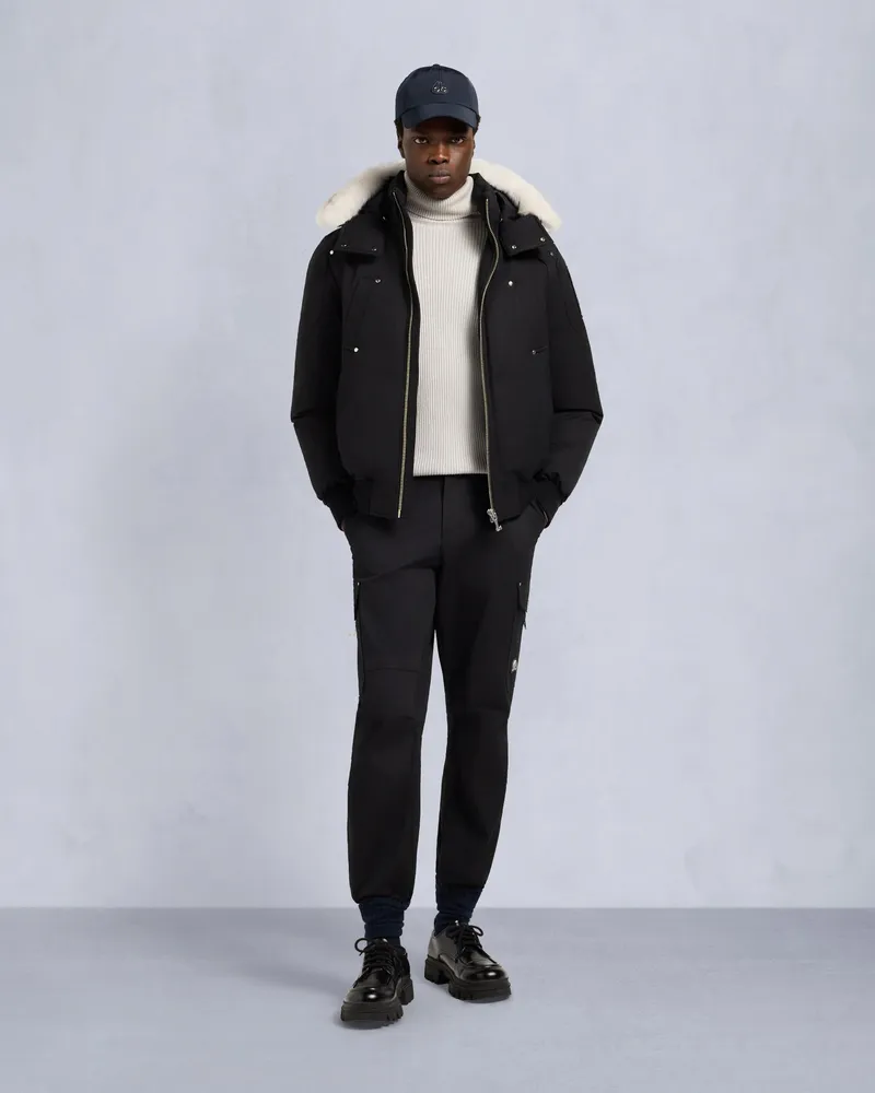 Moose Knuckles Original Ballistic Bomberjacke Mit Shearling - Besatz Schwarz