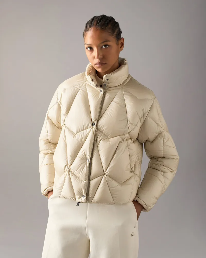 Moose Knuckles Iceberg Quilt Dauenjacke Für Damen Alabaster