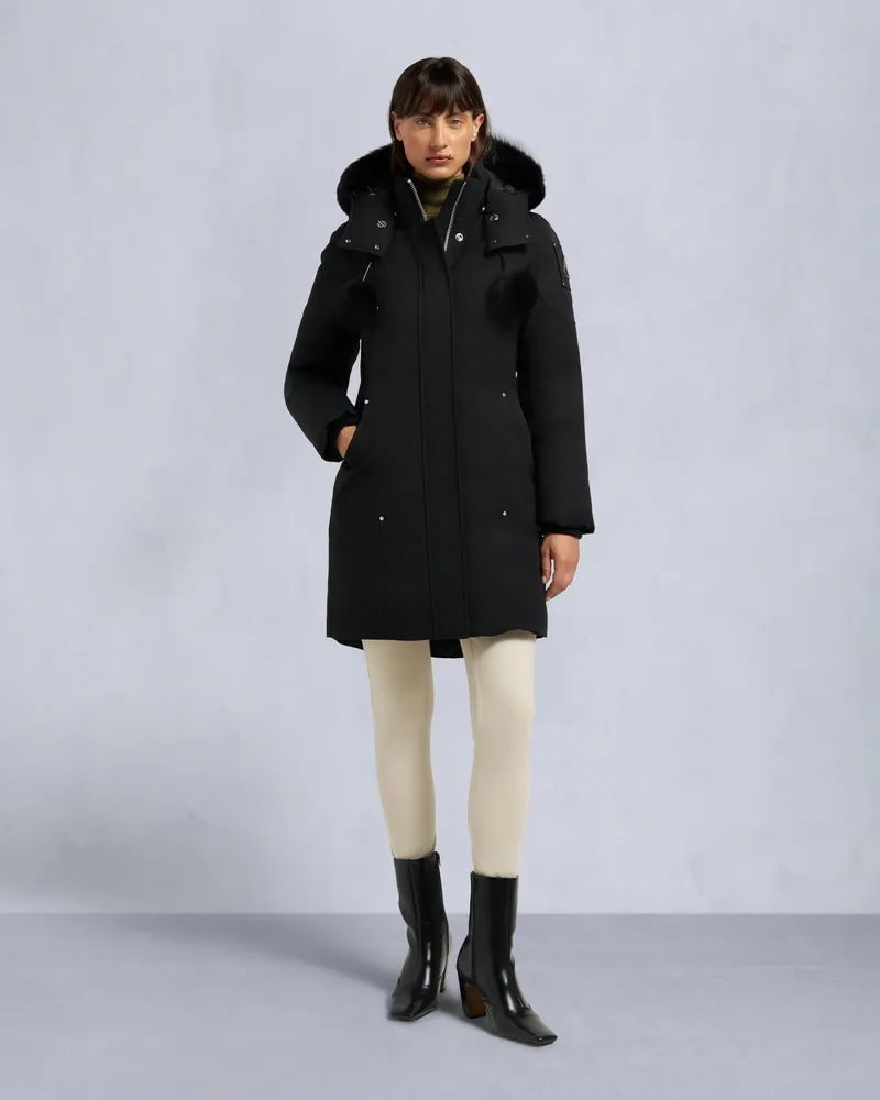 Moose Knuckles Stirling Parka Mit Shearling - Besatz Für Damen Schwarz