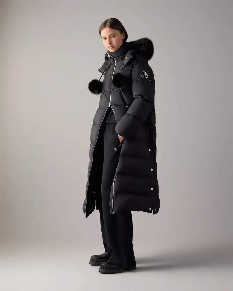 Moose Knuckles Langer Everest Daunen-steppmantel - Farbe: Schwarz - Für Damen Schwarz