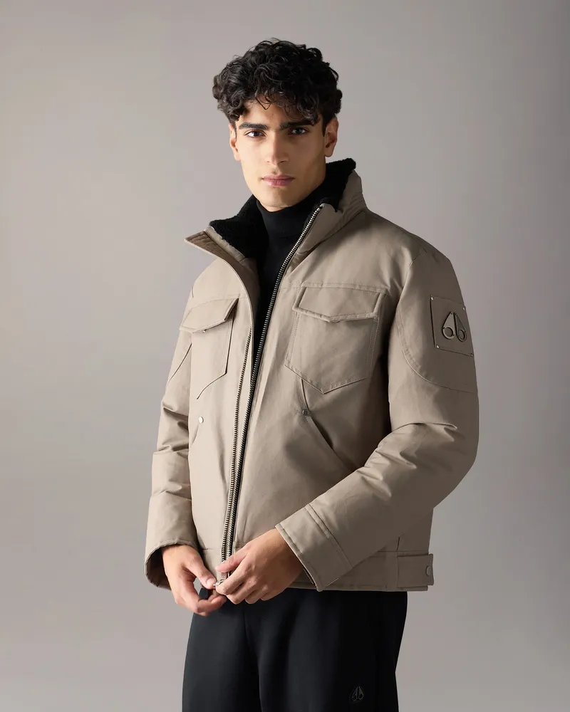 Moose Knuckles Falcon Daunen - Truckerjacke Aschschwarz
