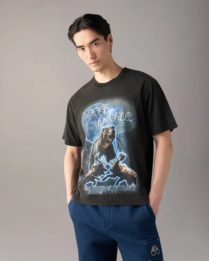 Moose Knuckles Into The Wild T - Shirt Schwarz