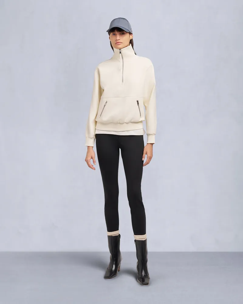 Moose Knuckles Mix Media Quarter Zip Pullover Für Damen Plaster