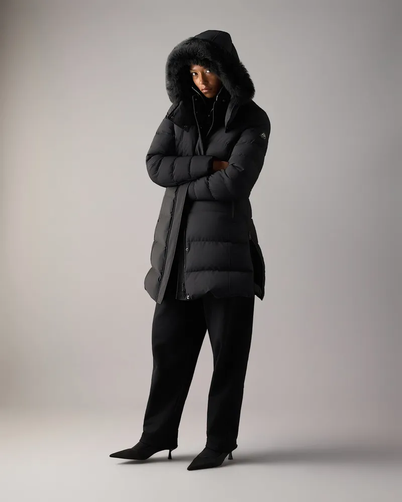 Moose Knuckles Watershed Daunenparka Für Damen Schwarz