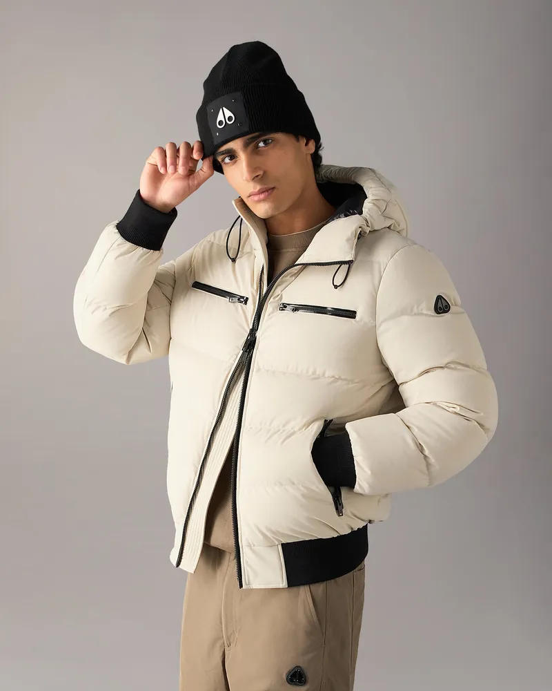 Moose Knuckles Soho Daunen - Bomberjacke Alabaster