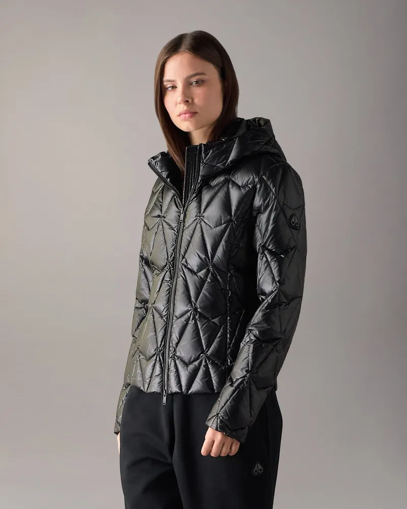 Moose Knuckles Leichte Iceberg Quilt Daunenjacke Für Damen Schwarz