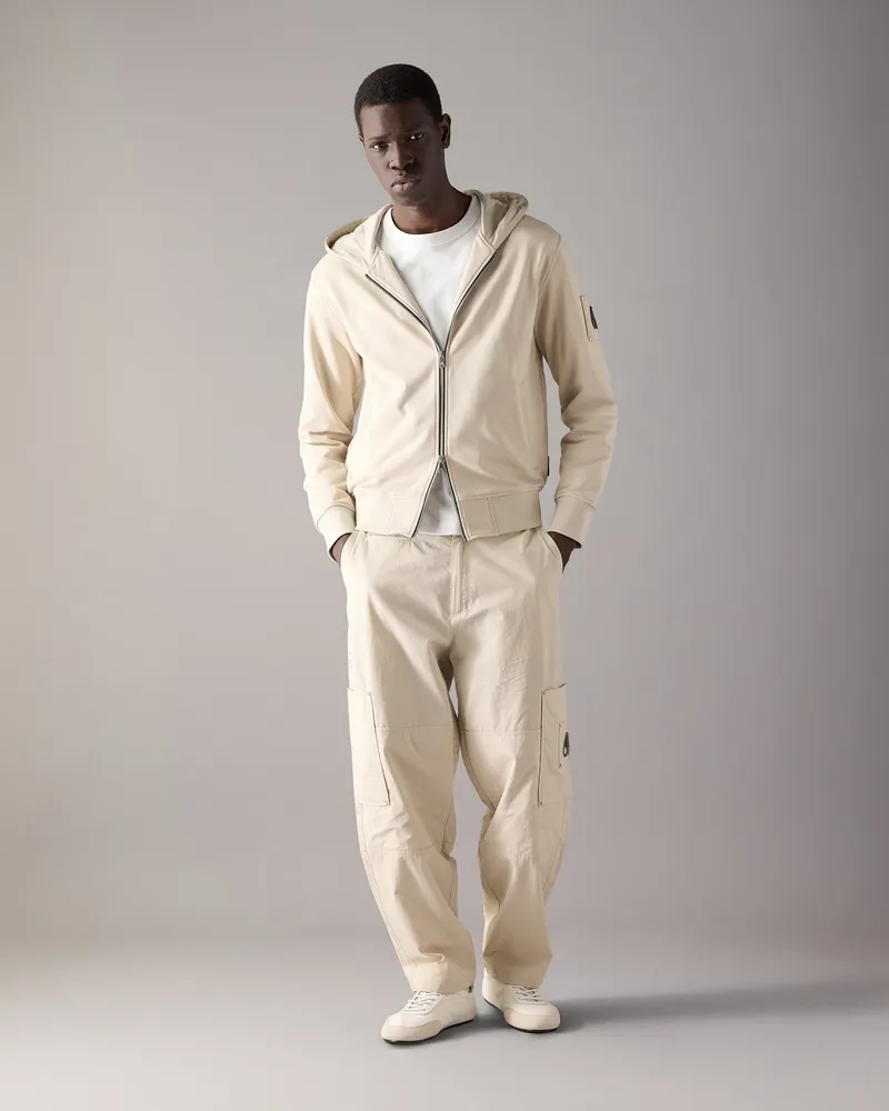 Moose Knuckles Hartsfield Hoodie Mit Reißverschluss Alabaster