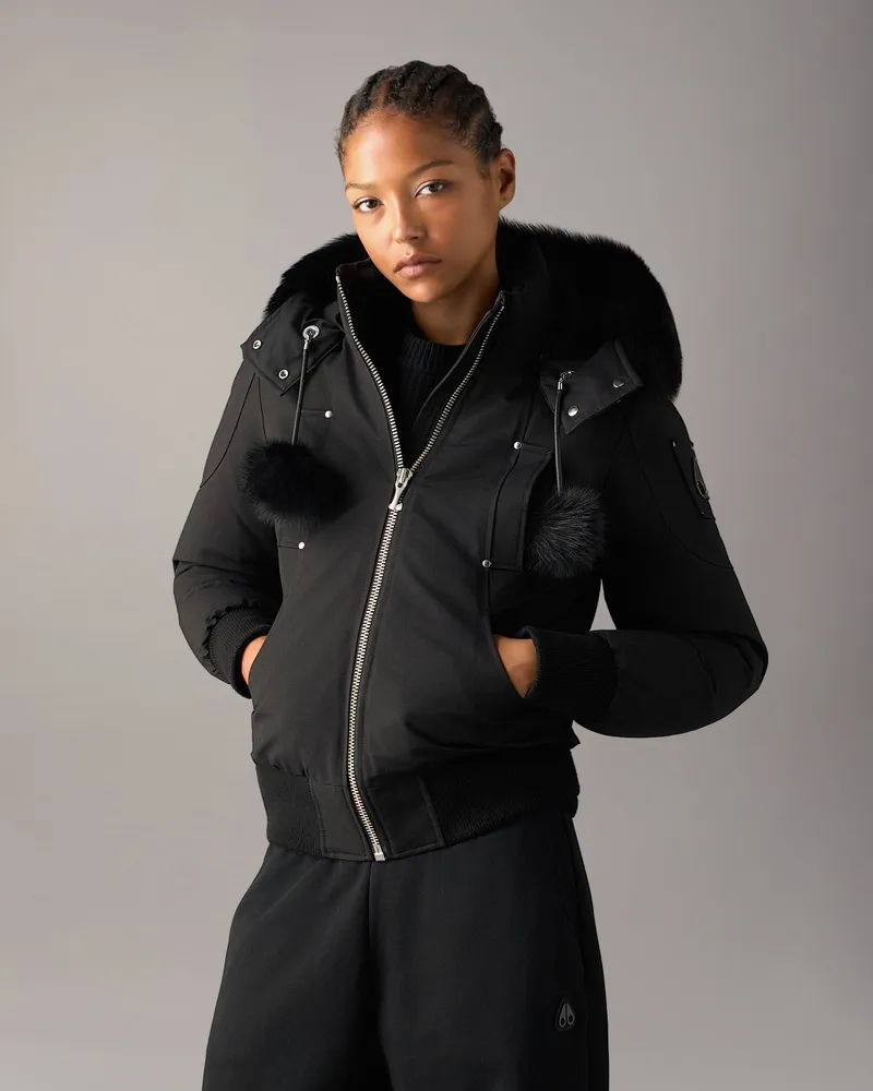 Moose Knuckles Original Debbie Daunen - Bomberjacke Für Damen Schwarz
