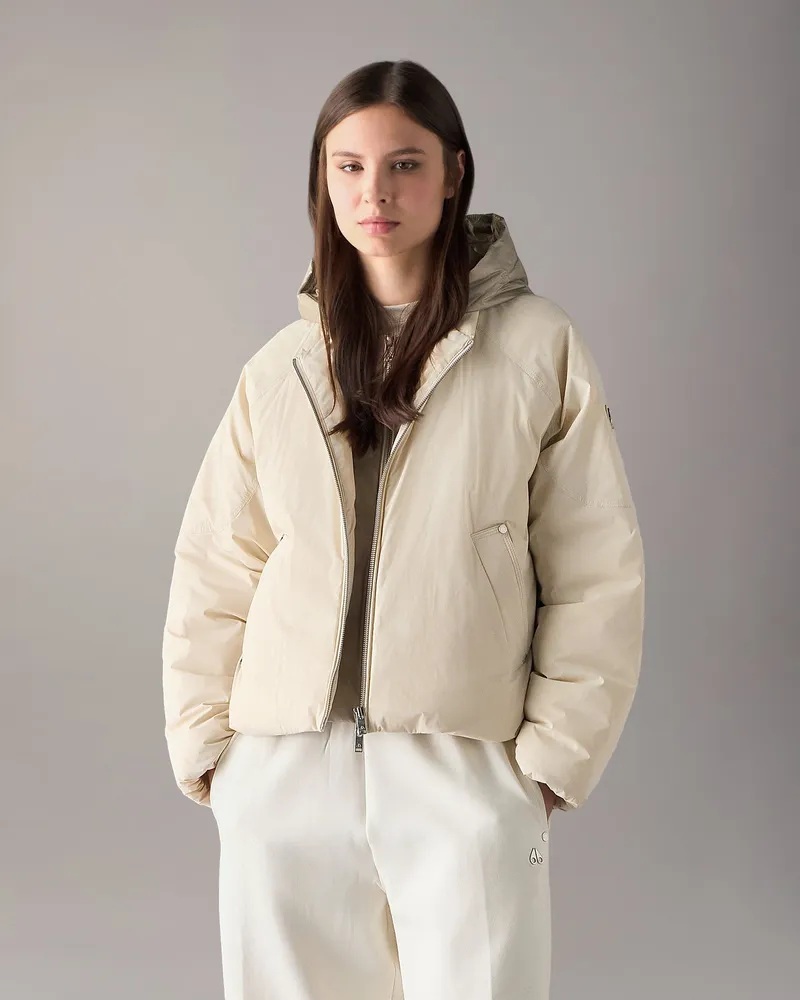 Moose Knuckles Tegan Daunen - Bomberjacke Für Damen Alabaster