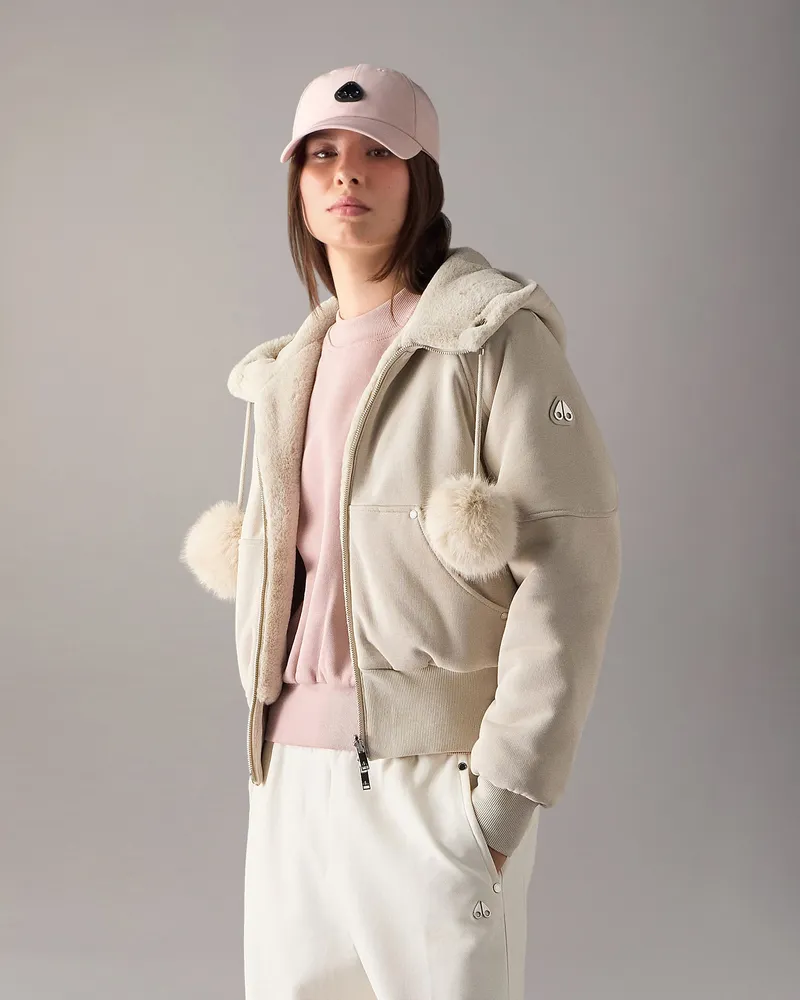 Moose Knuckles Wendbarer Oro Bunny Hoodie Für Damen Alabaster