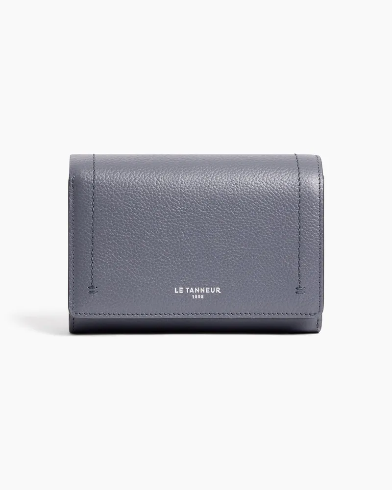 Le Tanneur Mittelgroße Brieftasche mit Klappe Louison aus genarbtem Leder Stahlblau