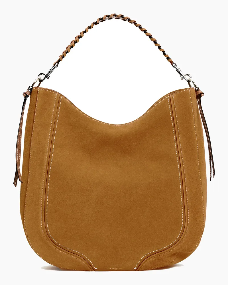 Le Tanneur Mittelgroße Hobo-Tasche Ella aus genarbtem Leder und Nubuk Brown