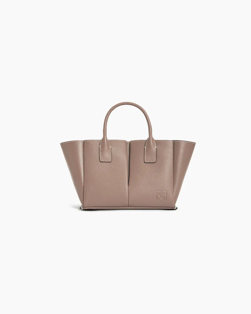 Le Tanneur Kleine Elena Handtasche aus genarbtem Leder Gray