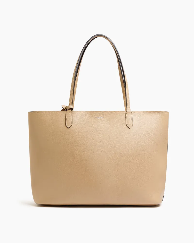 Le Tanneur Große Tragetasche Louise aus genarbtem Leder Beige
