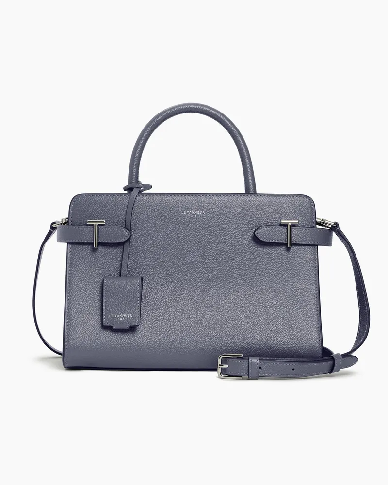 Le Tanneur Mittelgroße Handtasche Emilie aus genarbtem Leder Stahlblau