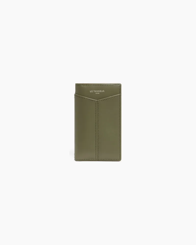 Le Tanneur Kartenetui Charlotte im Hochformat aus Glattleder Green