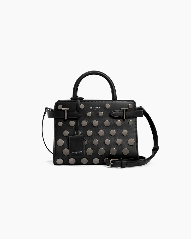 Le Tanneur Kleine Handtasche Emilie aus Glattleder mit Ziernieten Black