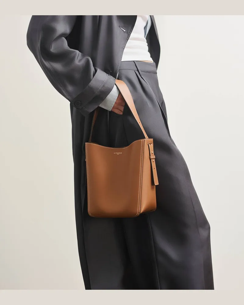 Le Tanneur Kleine Hobo-Tasche Céleste aus Glattleder Tan