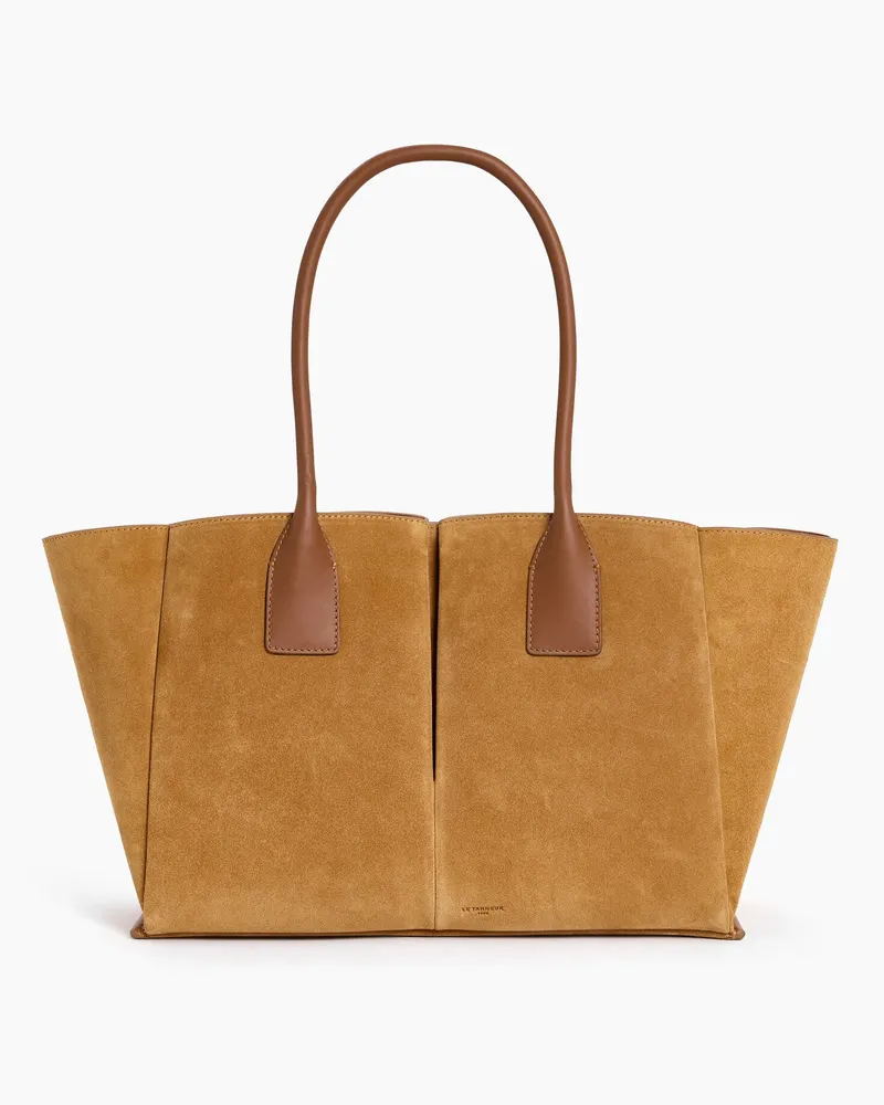 Le Tanneur Große Cabas-Tasche Elena aus Velours-Spaltleder Tan