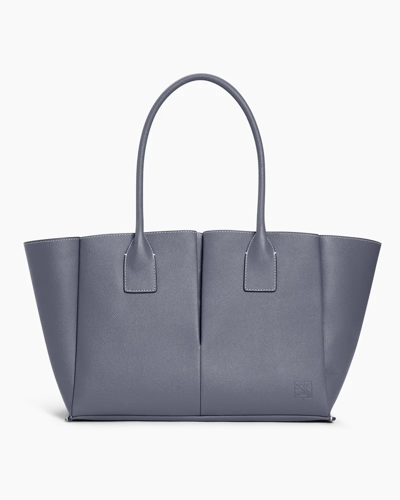 Le Tanneur Großer Shopper Elena aus genarbtem Leder Stahlblau