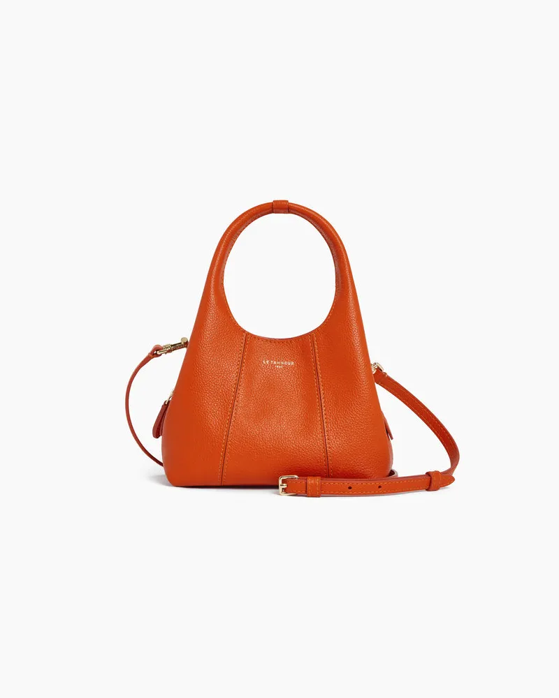 Le Tanneur Mini-Handtasche Juliette aus genarbtem Leder Orange