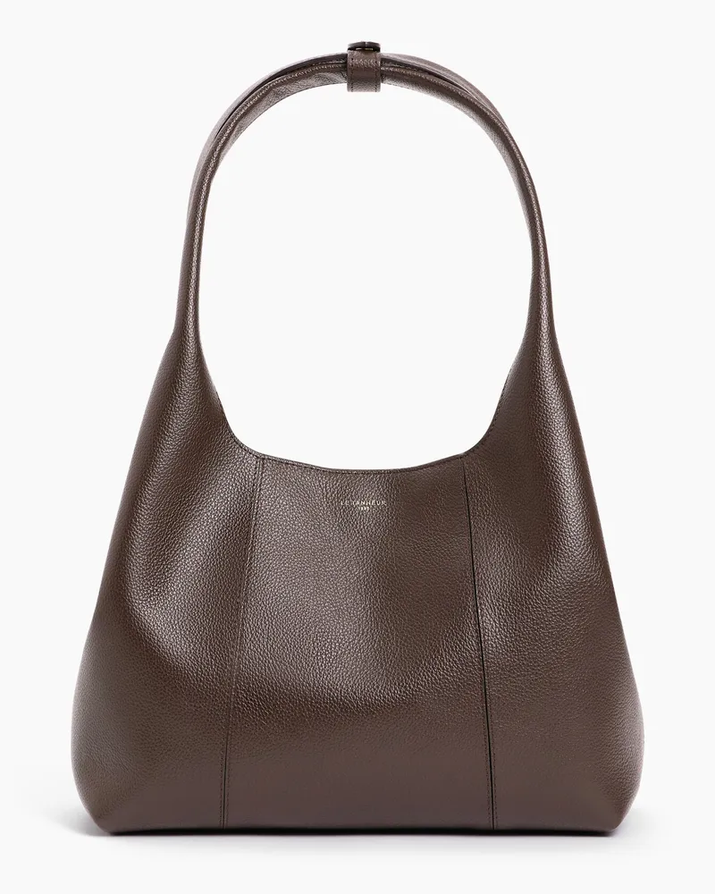 Le Tanneur Mittelgroße Schultertasche Modell Juliette aus genarbtem Leder Braun