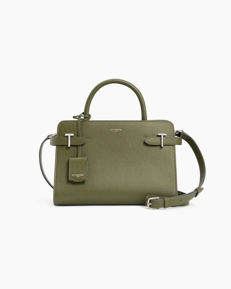 Le Tanneur Mittelgroße Handtasche Emilie aus genarbtem Leder Green