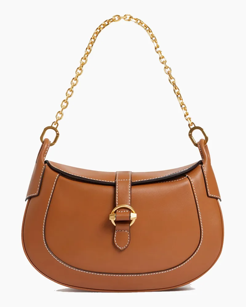 Le Tanneur Kleine Umhängetasche Pia aus Glattleder Brown