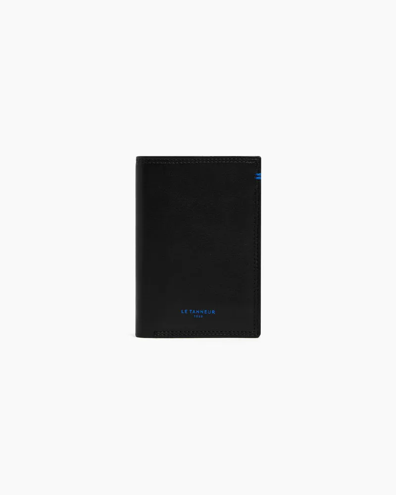 Le Tanneur Kartenetui Martin aus Glattleder im Hochformat Black