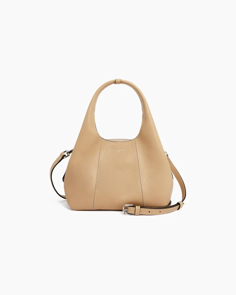 Le Tanneur Kleine Handtasche Juliette aus genarbtem Leder Beige