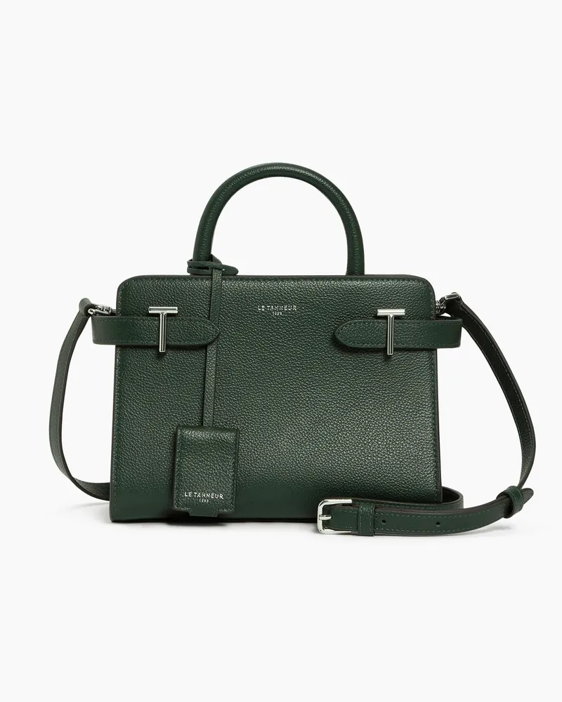 Le Tanneur Kleine Handtasche Emilie aus genarbtem Leder mit Trageriemen Grün