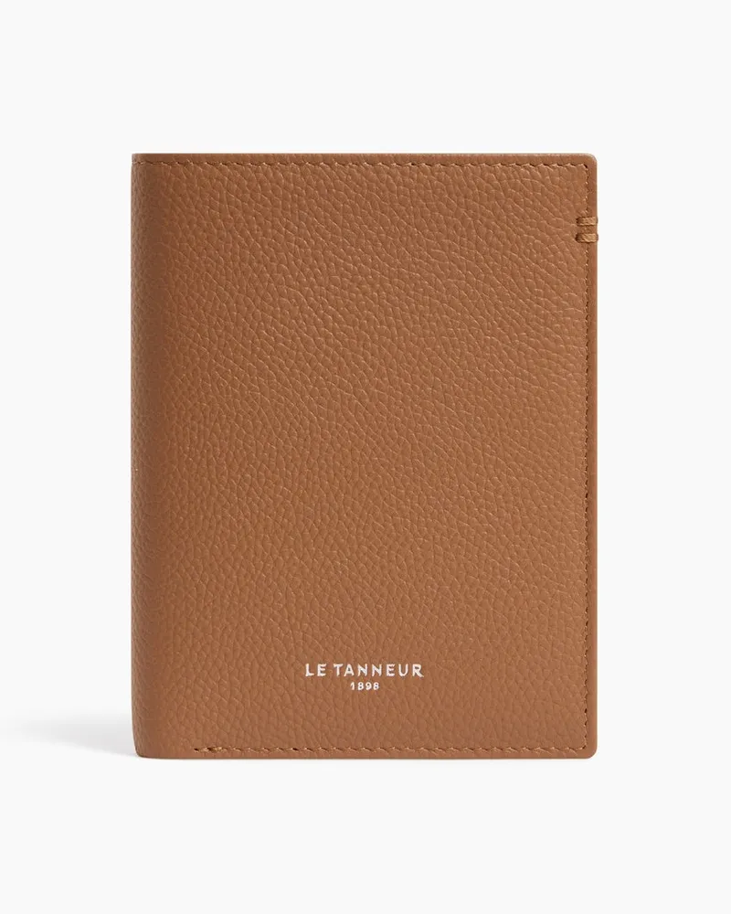 Le Tanneur Mittelgroße Brieftasche im Hochformat mit Reißverschluss Lucien aus genarbtem Leder Tan