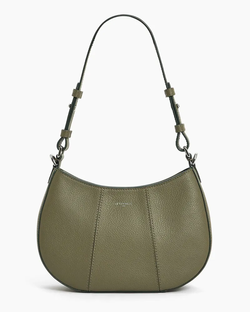 Le Tanneur Kleine Halbmondtasche Juliette aus genarbtem Leder Green