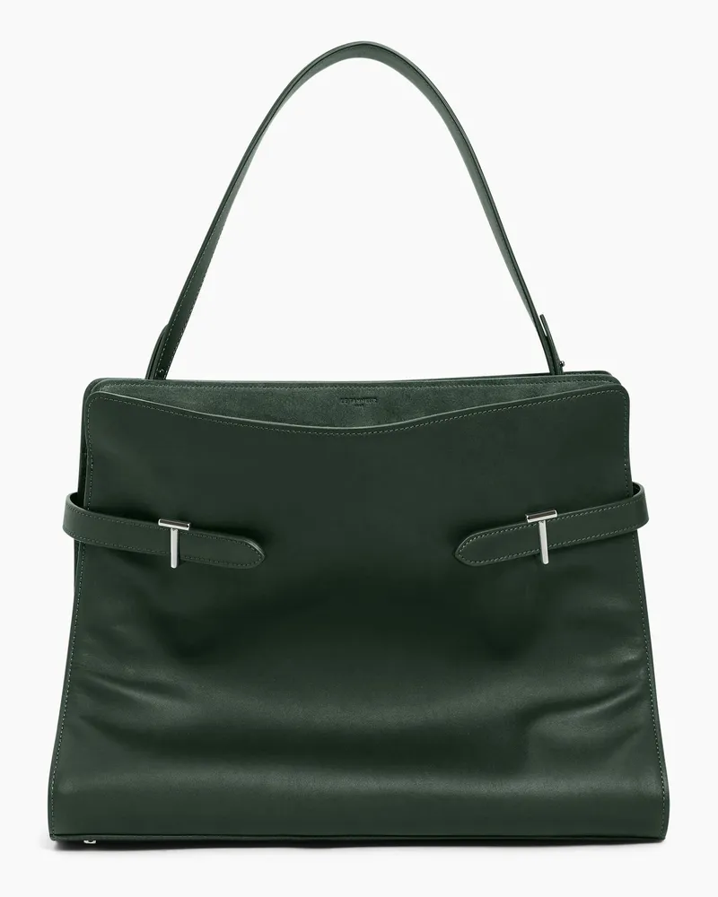 Le Tanneur Maxi-Handtasche Emie aus Glatt- und Nubukleder Grün