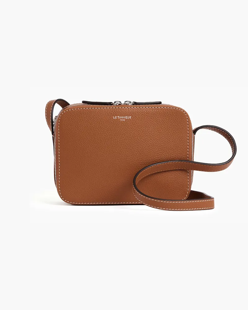 Le Tanneur Kleine Umhängetasche Sophie aus genarbtem Leder Brown