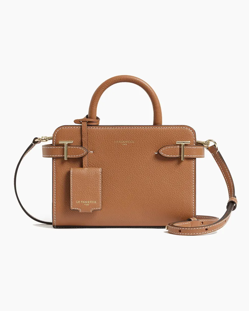 Le Tanneur Mini-Handtasche Emilie aus genarbtem Leder Brown