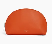 Halbmondförmiger Kulturbeutel aus genarbtem Leder