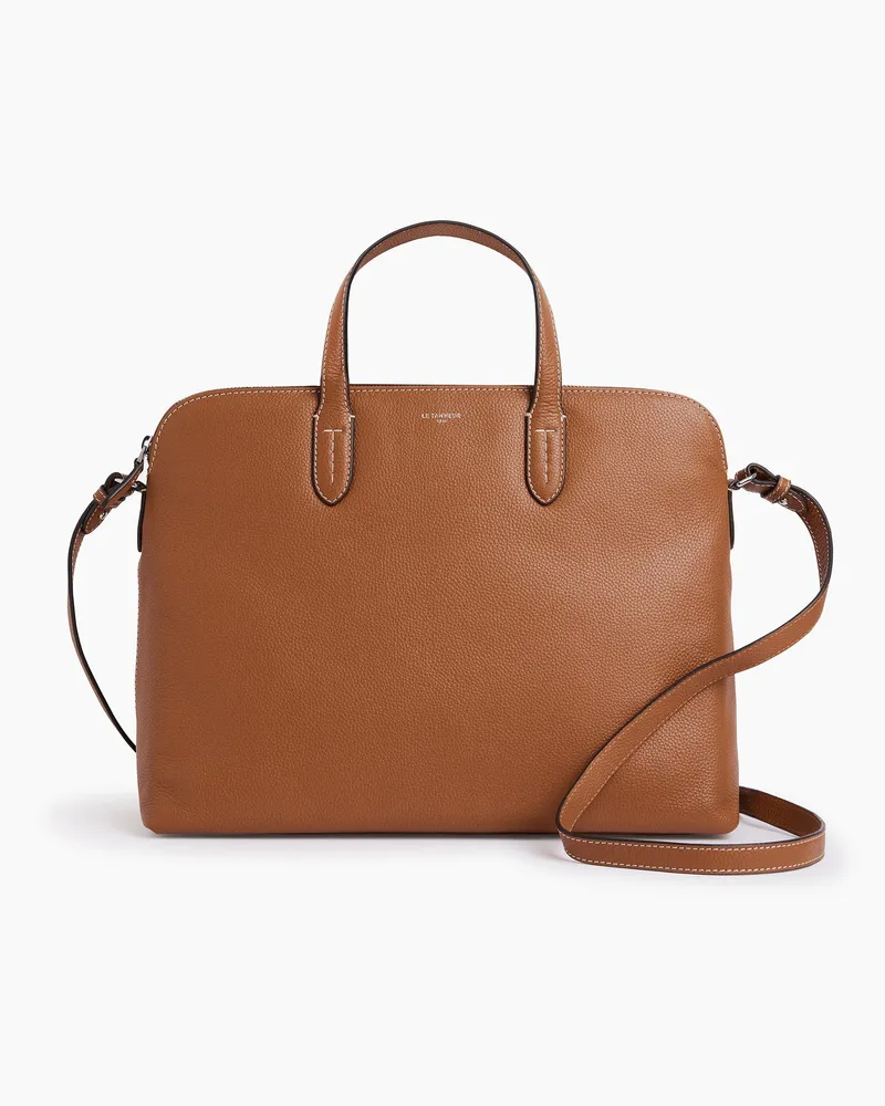 Le Tanneur Aktentasche Sophie 14 Zoll 1 Faltfach genarbtes Leder Brown