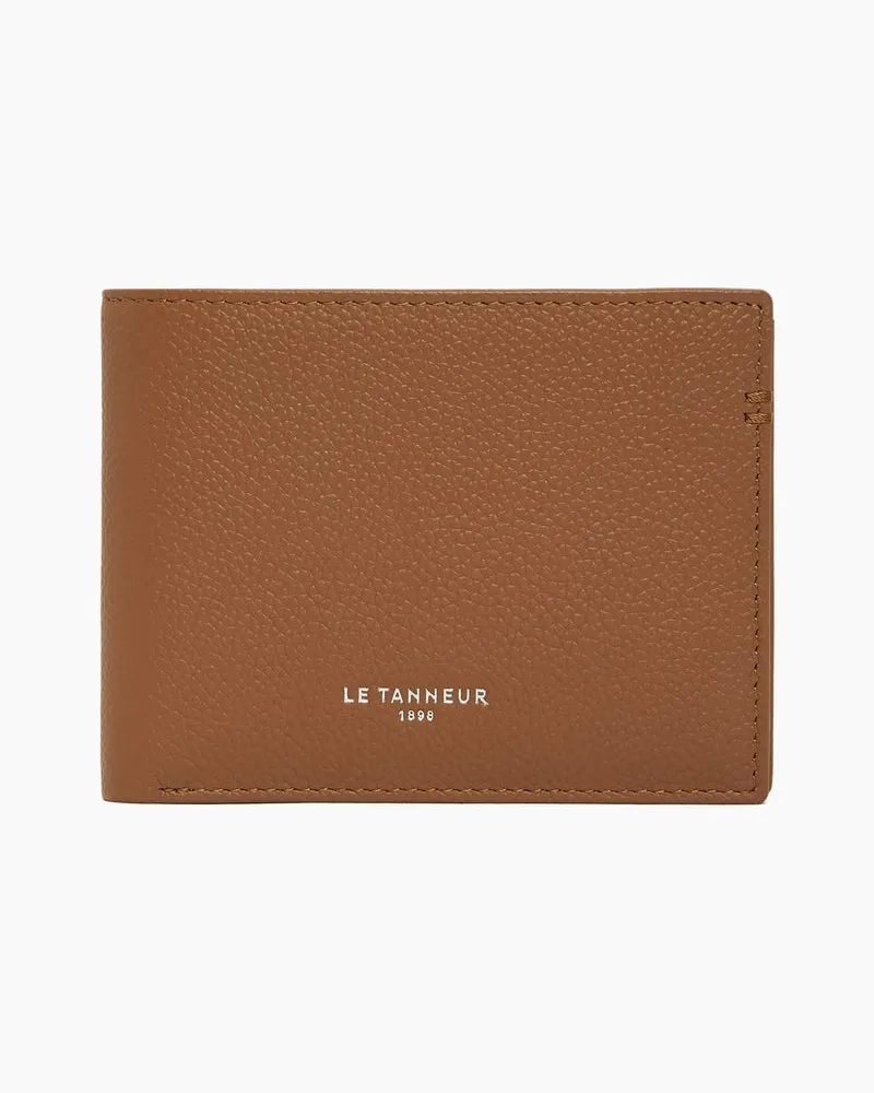 Le Tanneur Brieftasche im Querformat mit Reißverschluss Lucien aus genarbtem Leder Tan