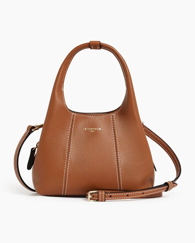 Le Tanneur Mini-Handtasche Juliette aus genarbtem Leder Brown