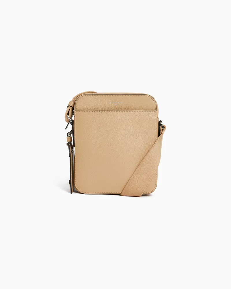 Le Tanneur Kleine Umhängetasche Emile aus genarbtem Leder mit Reißverschluss Beige