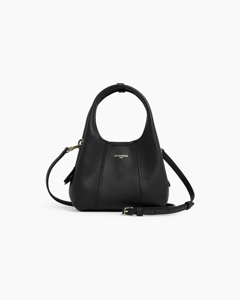 Le Tanneur Mini-Handtasche Juliette aus genarbtem Leder Black