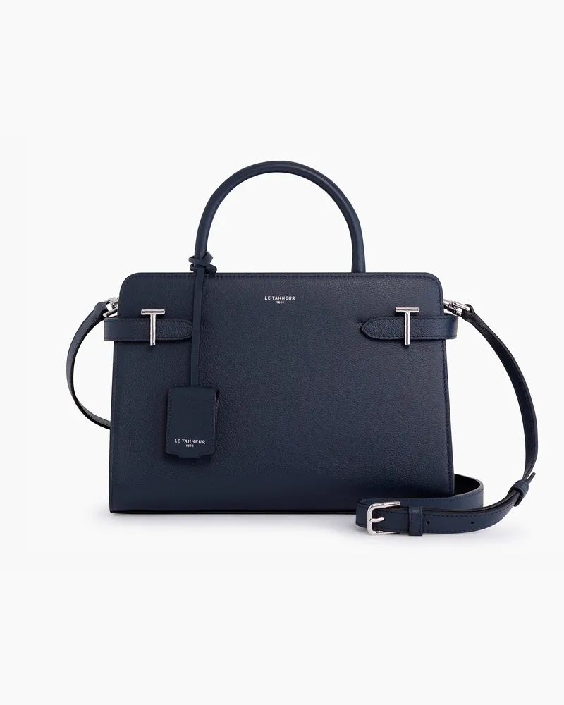 Le Tanneur Mittelgroße Handtasche Emilie aus genarbtem Leder Blue