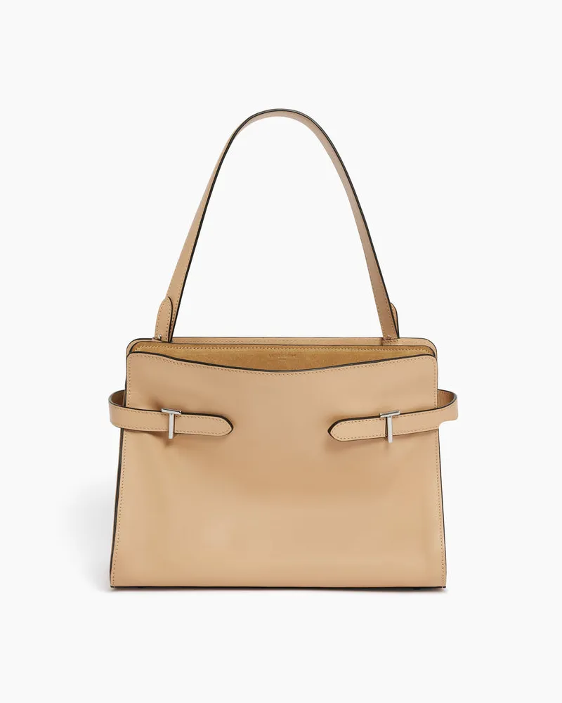 Le Tanneur Große Handtasche Emie aus Glatt- und Nubukleder Beige