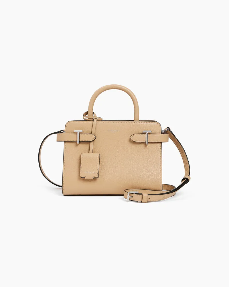 Le Tanneur Kleine Handtasche Emilie aus genarbtem Leder mit Trageriemen Beige