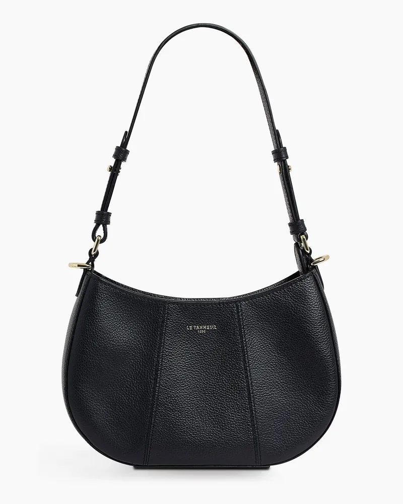 Le Tanneur Kleine Halbmondtasche Juliette aus genarbtem Leder Black