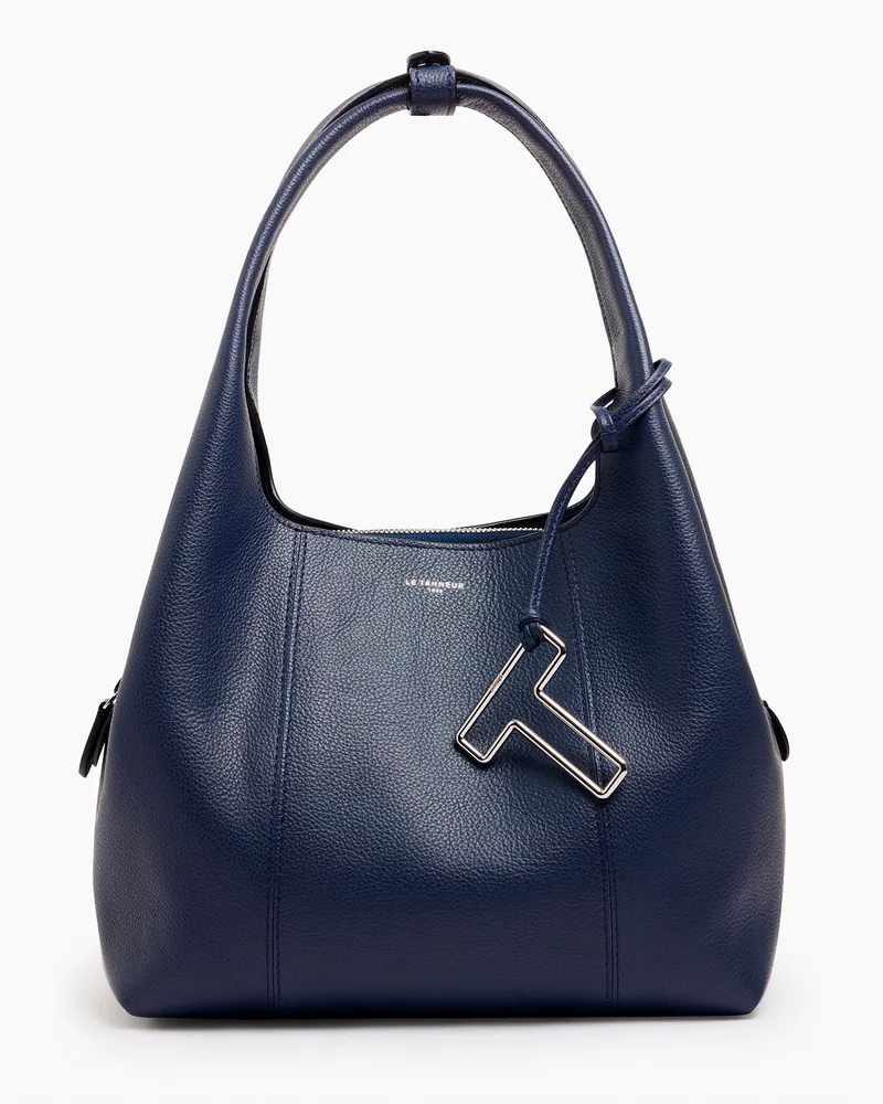 Le Tanneur Mittelgroße Schultertasche Modell Juliette aus genarbtem Leder Blue