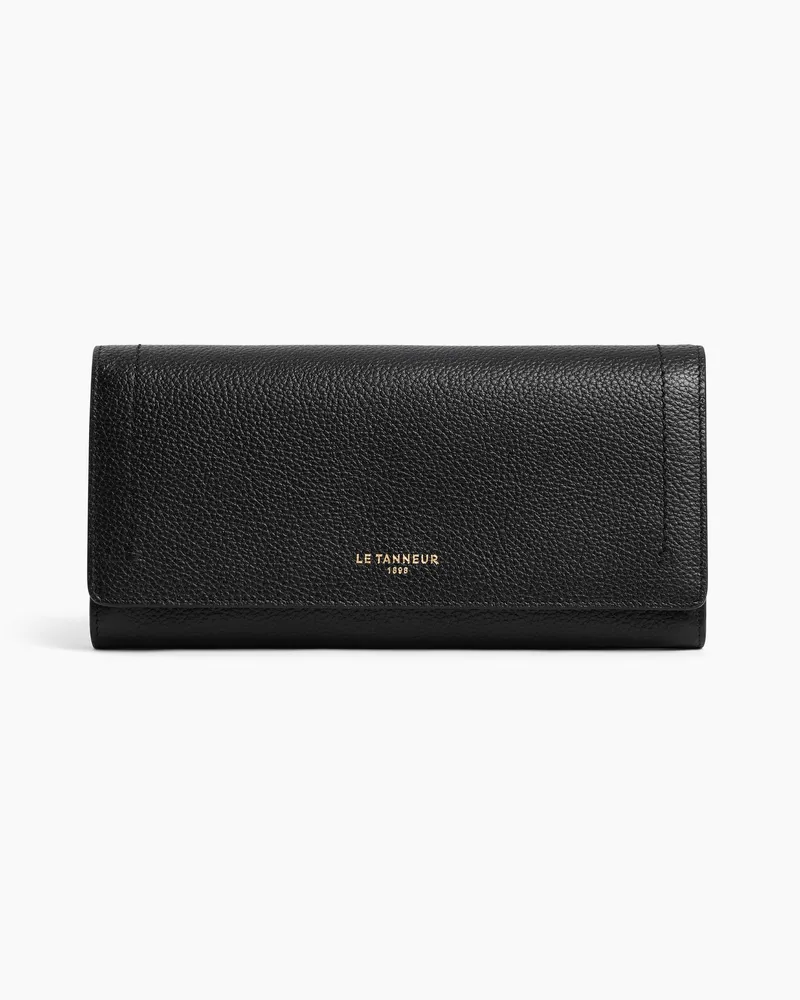 Le Tanneur Große Brieftasche mit Klappe Louison aus genarbtem Leder Schwarz