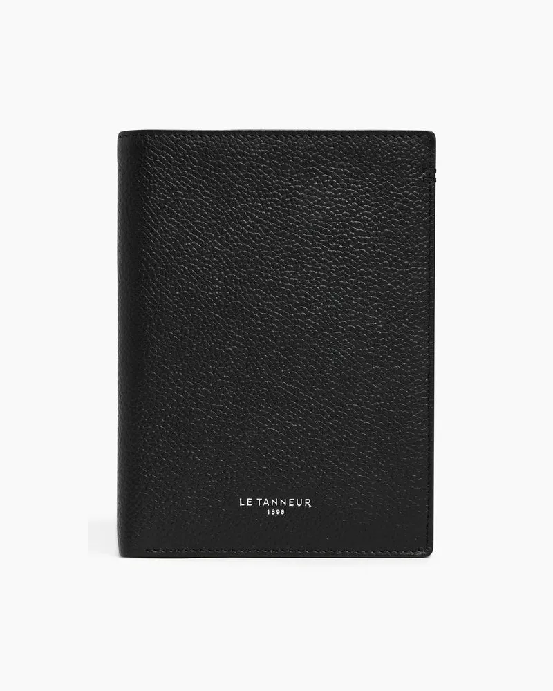 Le Tanneur Große Brieftasche im Hochformat mit Reißverschluss Lucien aus genarbtem Leder Schwarz